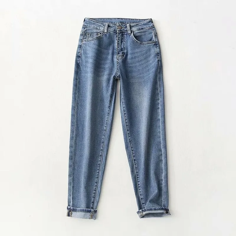 

2020 Spring and Summer Women's New Jeans High Waist Loose Washed Jeans Blue Jeans High Quality High Waist Straight Casual Jeans