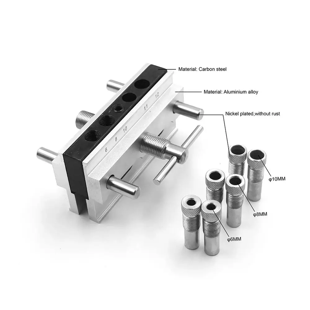 Джиг направитель сверла 3 в 1 Деревообработка устройство Doweling комплект