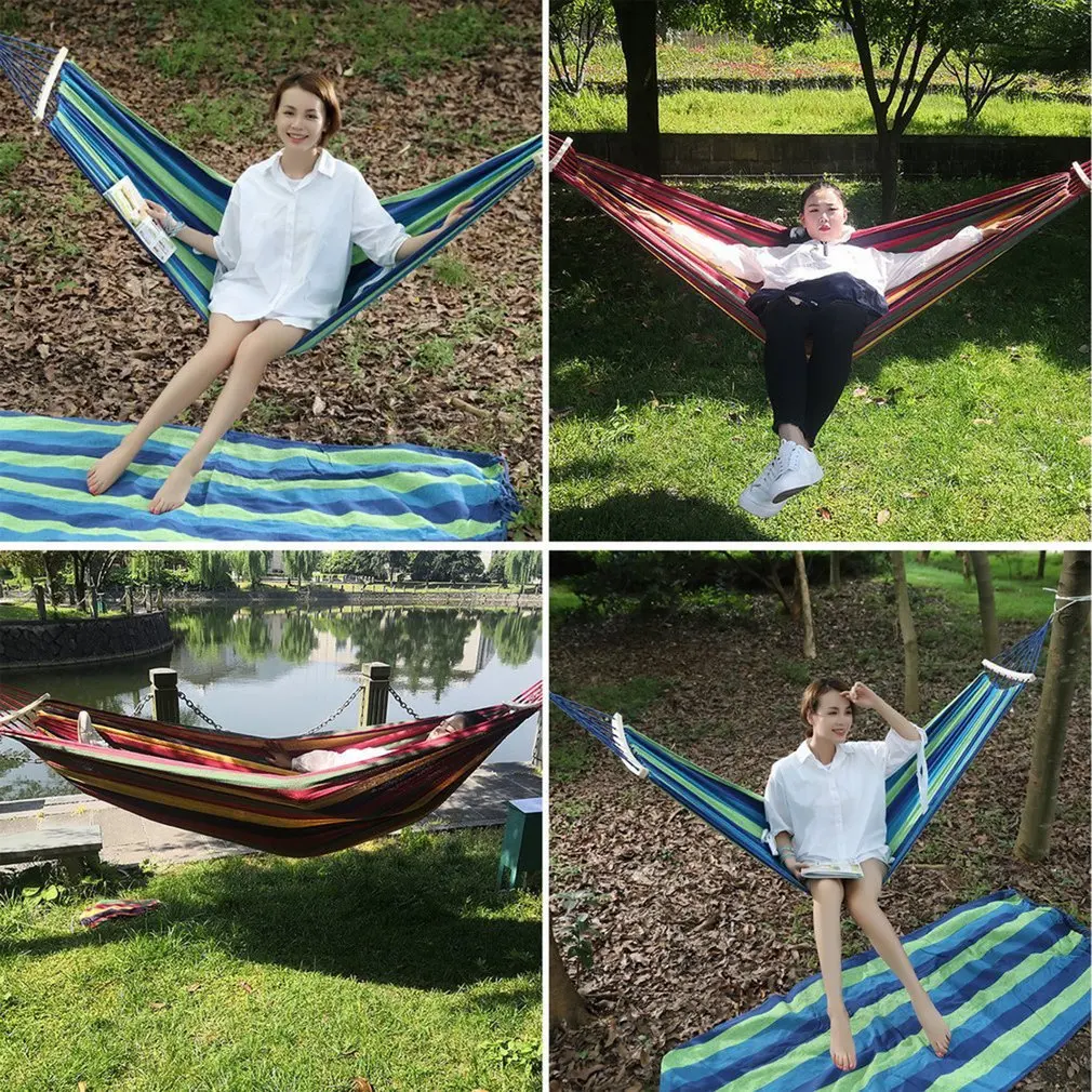 

Hanging Hammock Indoor Travel Outdoor Camping Home Bedroom Hammock Lazy Chair Swing Chair Thick Canvas Portable Hammocks