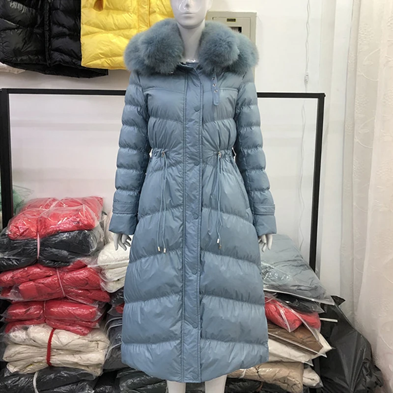 Пальто из натурального меха 2019 зимняя длинная куртка для женщин двойной