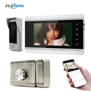 jeatone 7 inch ip wifi video door phone system support motion detect recording doorbell camera for home video doorbell with lock free global shipping