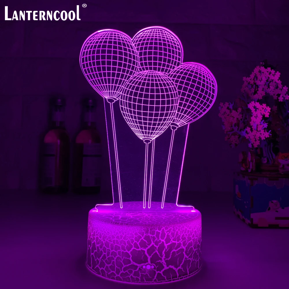 

3D led Illusion Child Night Light Balloon Touch Sensor Remote Night lights for Kids Bedroom Decoration Balloon Lamp Gift for kid