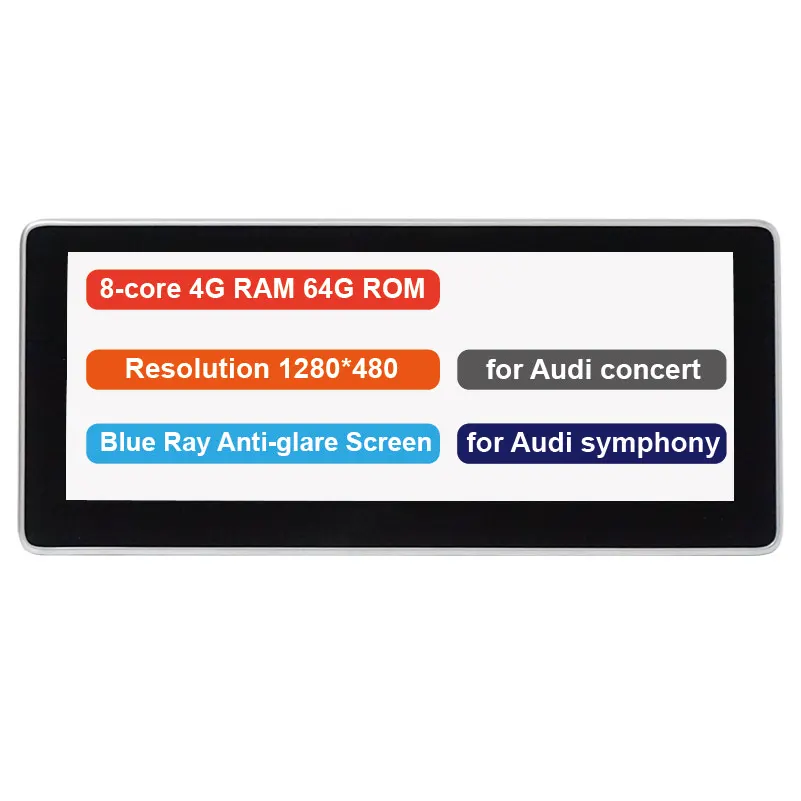 4G ram 64G rom Android дисплей для Audi Q5 2009- 10,2" сенсорный экран gps-навигация, радио, стерео тире мультимедийный плеер - Цвет: 4-64G for Concert