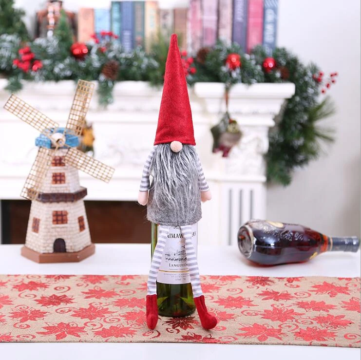 Рождественские наборы для бутылок 1 шт. с изображением снеговика/Деда Мороза