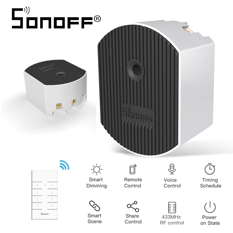 

Sonoff D1 LED Dimmer Switch 433Mhz RF Controller Adjust Light Brightness eWeLink APP Remote Control Work With Alexa Google Home