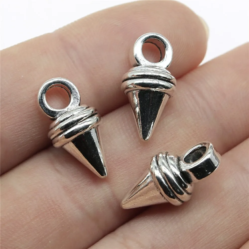 

WYSIWYG 10pcs 18x9x9mm Awl Bodkin Charms Antique Silver Color Pendant Charms Jewelry Findings For Jewelry Making
