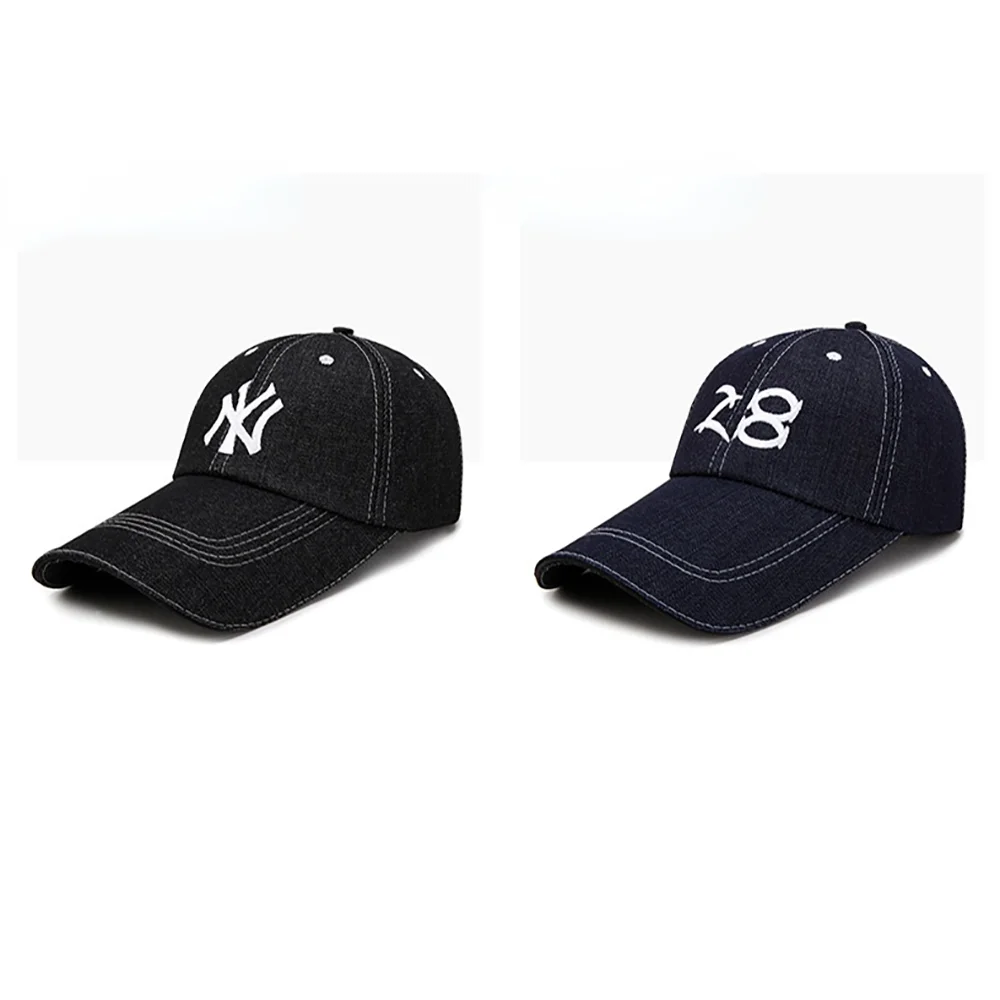 

Baseball Cap Numbers Embroidery Letter Dad Cap Jeans Golf Hat Curved Large Visor Size Adjustable Working Trucker Snapback Cap
