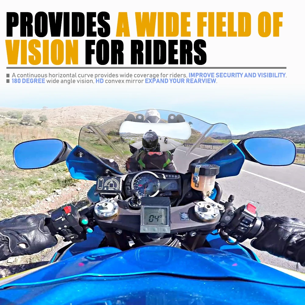 Зеркало заднего вида мотоцикла хромированное 180 ультра голографическое