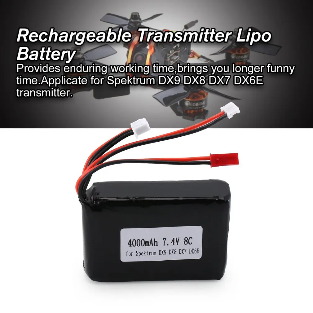 7 4 V 8C 4000mAh RC передатчик батарея перезаряжаемый Lipo для Spektrum DX9 DX8 DX7 DX6E | Игрушки и