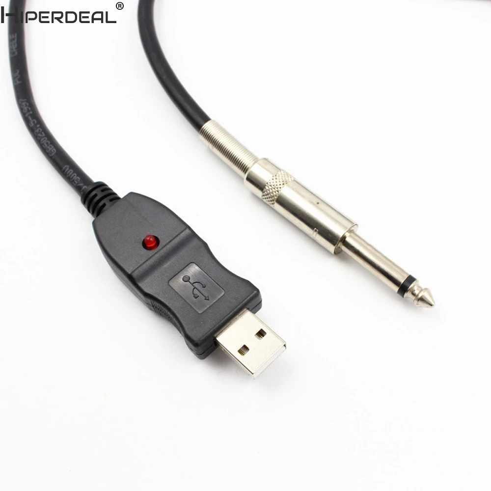 HIPERDEAL USB гитарный кабель интерфейс папа до 6 35 мм 1/4 моно Мужской Электрический Gu
