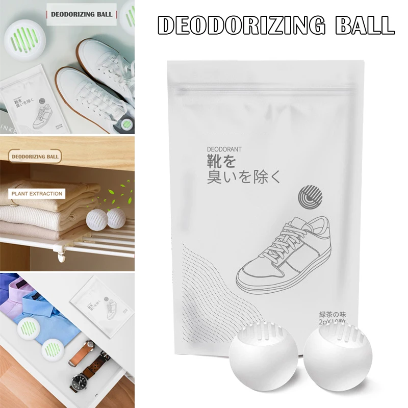 

10 Pcs Odor Eliminator Ball Removal Deodorant for Shoes Sneakers Cabinet Drawers JY
