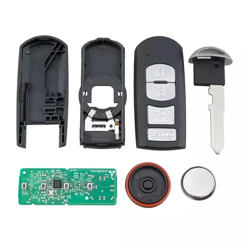 Keyless-Go 4 Buttons Remote Smart Key SUV FSK 315Mhz PCF7953P / HITAG PRO 49 Chip WAZSKE13D01/ WAZSKE13D02 for Mazda CX-5 CX-9 | Автомобили
