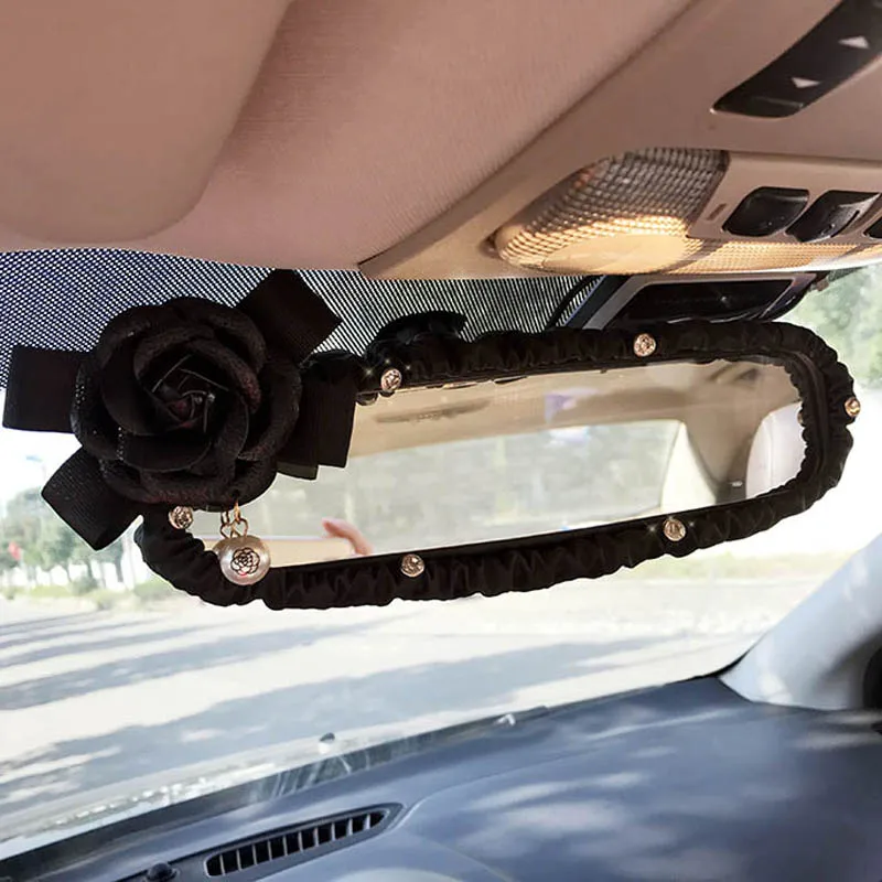 Украшение для зеркала заднего вида в виде цветка камелии|car mirror accessories|car accessories
