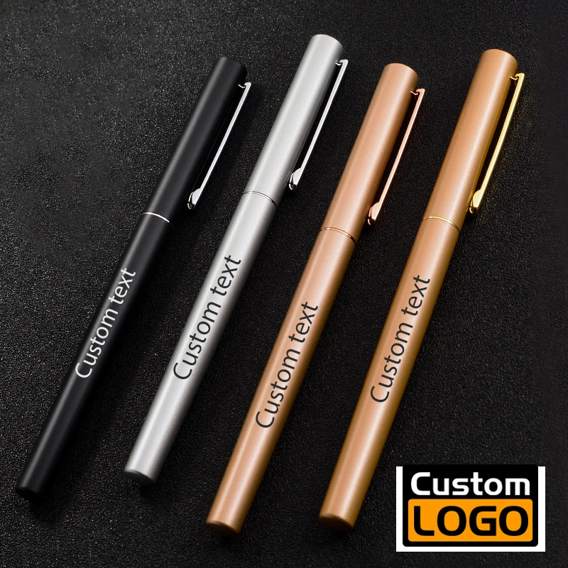 

Metal Neutral Pen Advertising Gift Pen Custom Logo Fashion Signature Pen Wholesale Student Exam Stationery Black Silver Gold