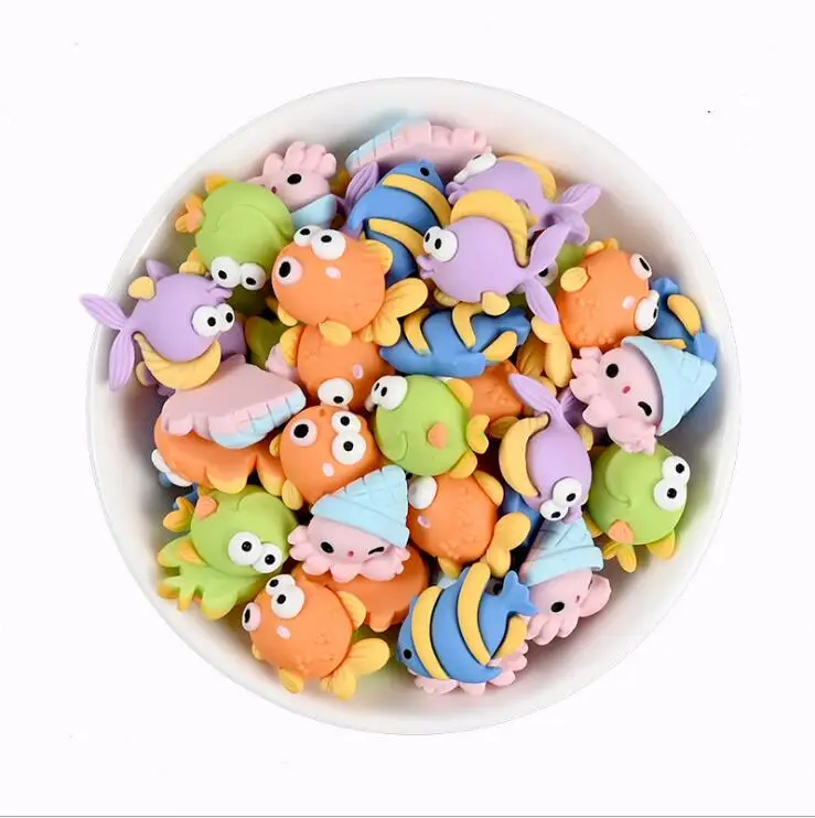 

20Pcs Ocean Animals Fish Resin Flatback Cabochons Scrapbooking Craft DIY Accessories