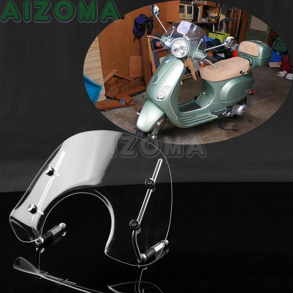 Прозрачные скутеры летают экран лобовое стекло с кронштейном для Vespa LX150 LX50 2005- Болт мотоцикла-на экран ветра s