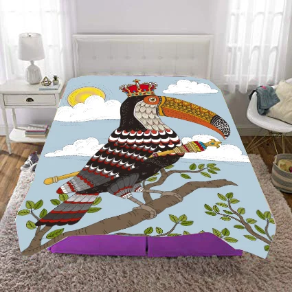 Скандинавский плед для скейтборда с изображением животных леса кораллового