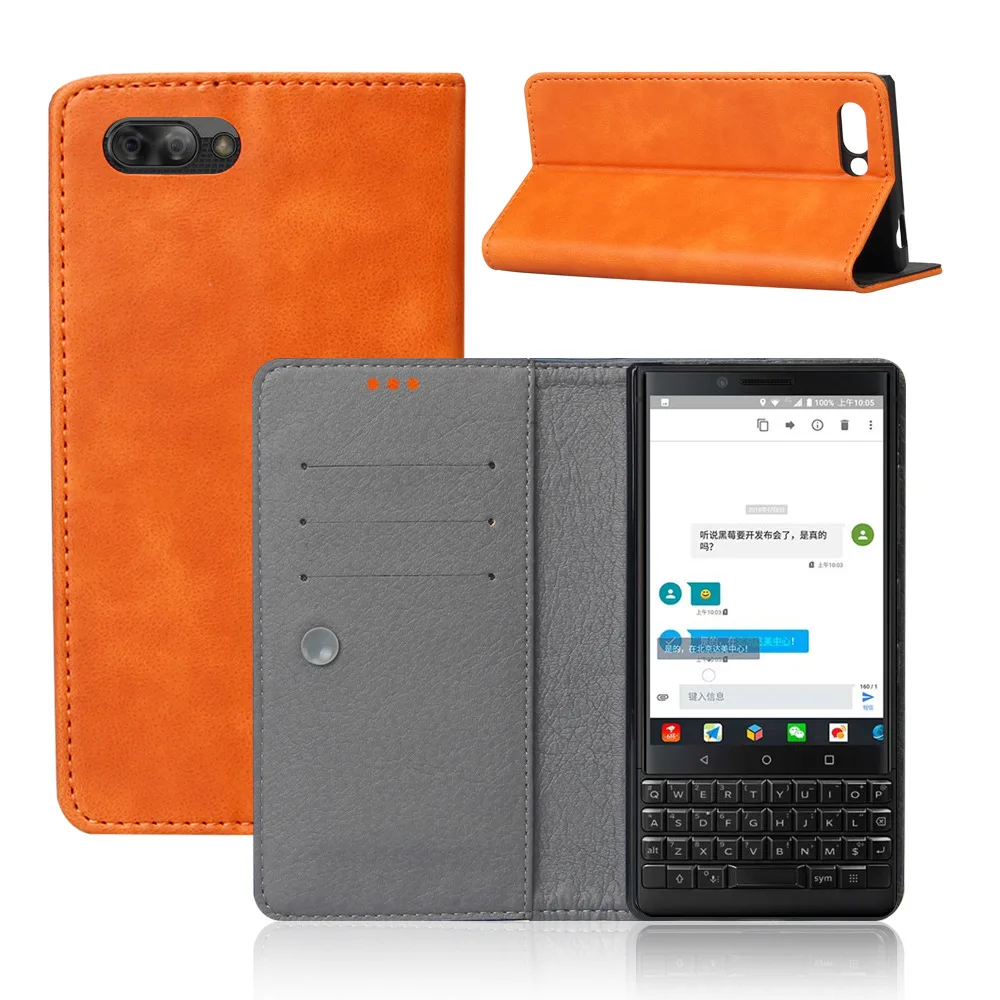 Для Blackberry KEYone чехол бизнес флип чехол-кошелек для Blackberry KeyOne из искусственной кожи тонкий телефон Fundas модный