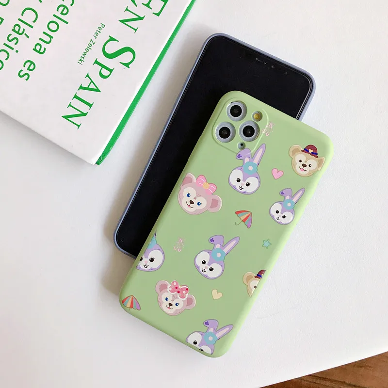 Чехол для телефона с мультяшным кроликом iPhone 11 Pro Max милый мягкий жидкий