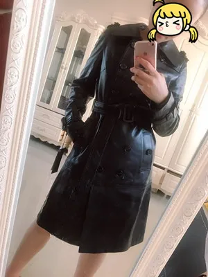 AYUNSUE Натуральная овечья кожа, пальто для женщин, уличная одежда, длинные пуховики, осенне-зимняя куртка, женские Куртки из натуральной кожи MY3731