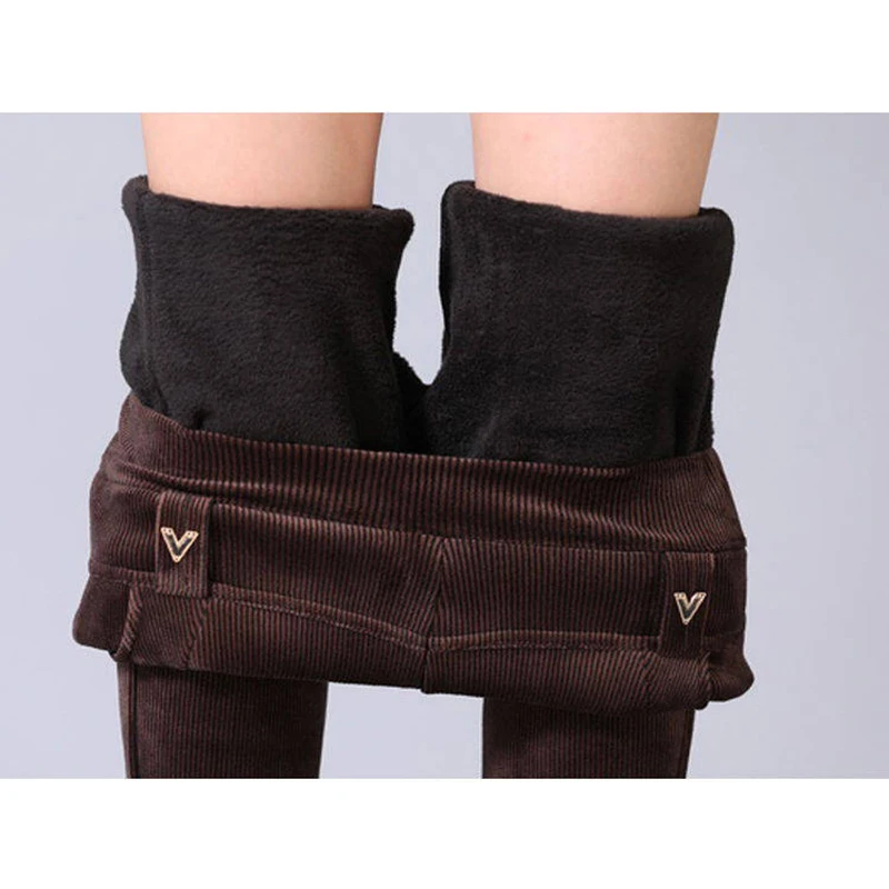 Женские повседневные Прямые зимние брюки с эластичной резинкой на талии|Брюки| |