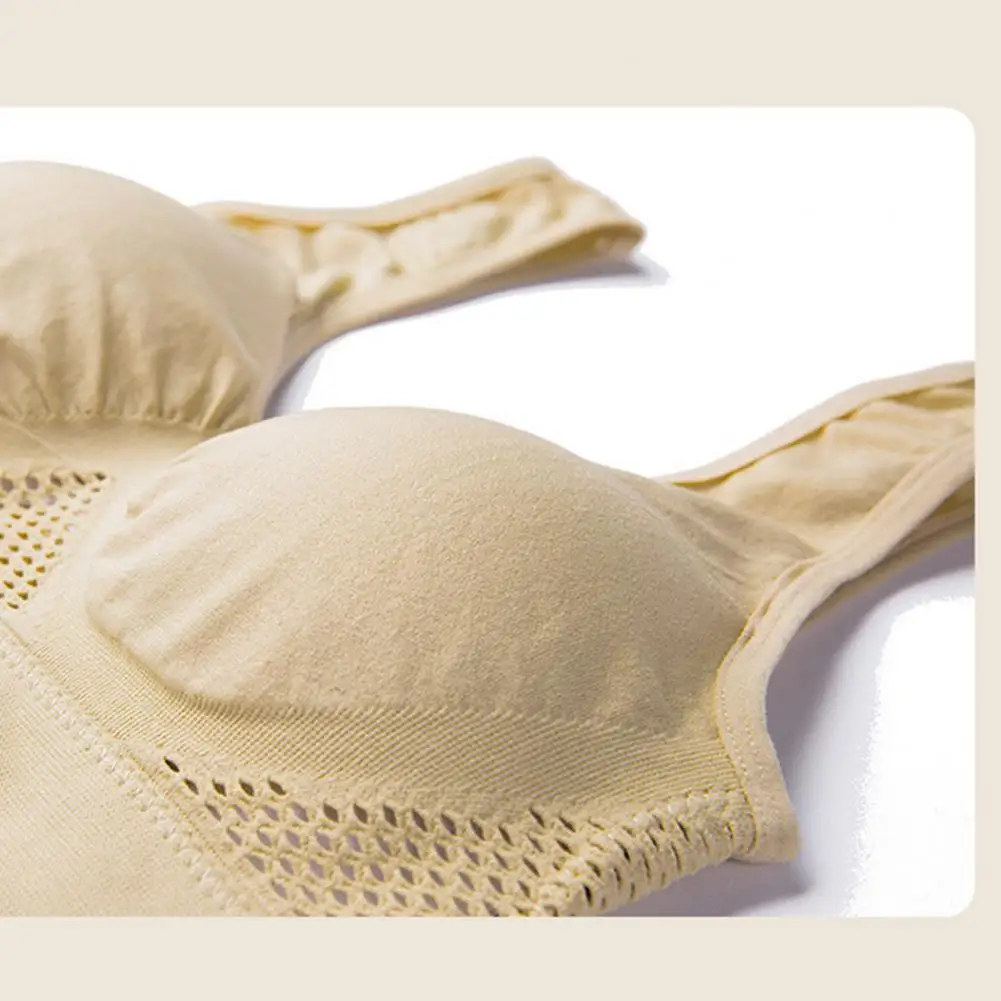 

Women Bra Hollow Out Breathable Solid Color Padded Seamless Comfortable Brassiere Underwear Summer Fitness Women tracksuit 5XL