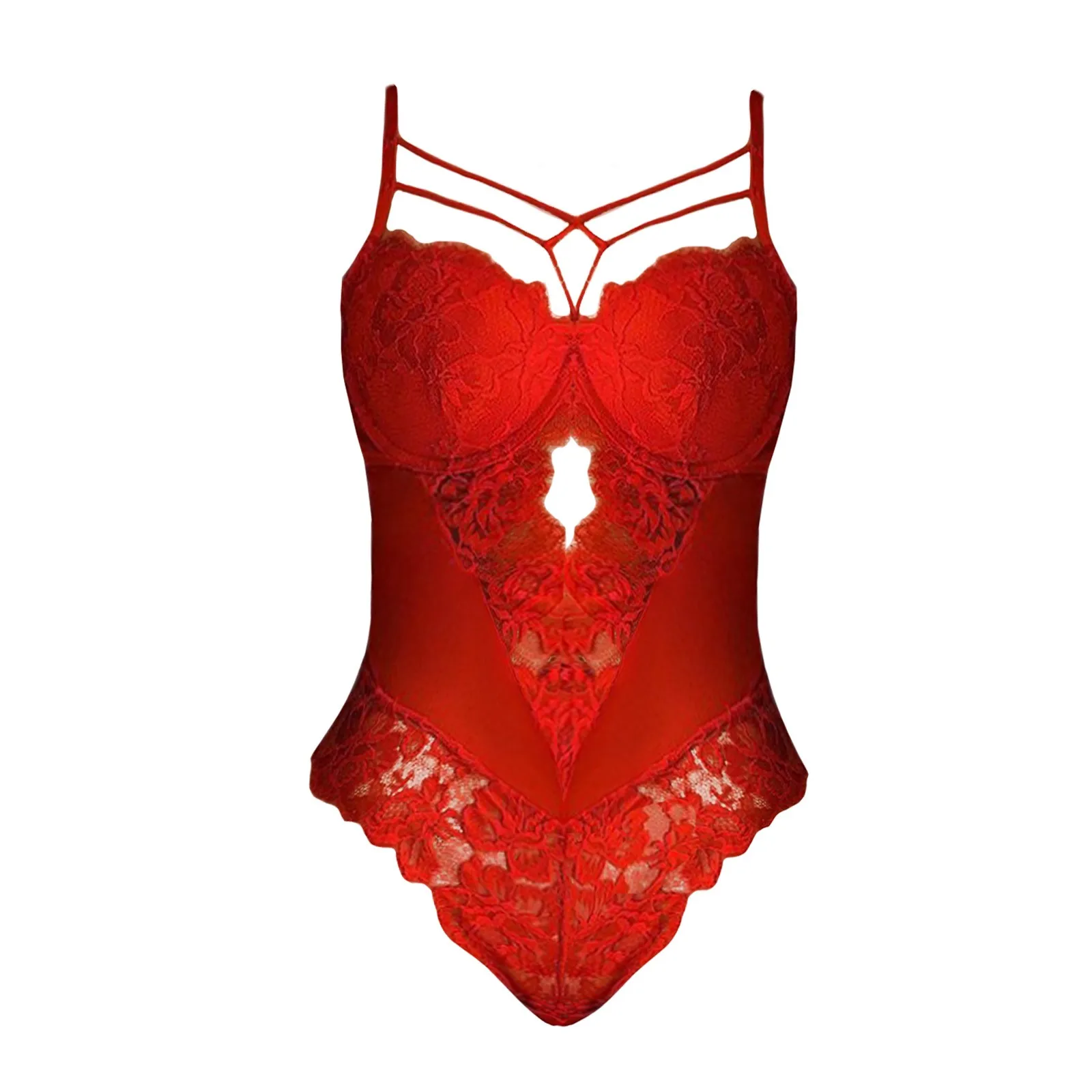 

Women Sexy Lingerie Set Bodysuit Sleepwear Lace Floral Push Bra Underwear Transparent Babydolls