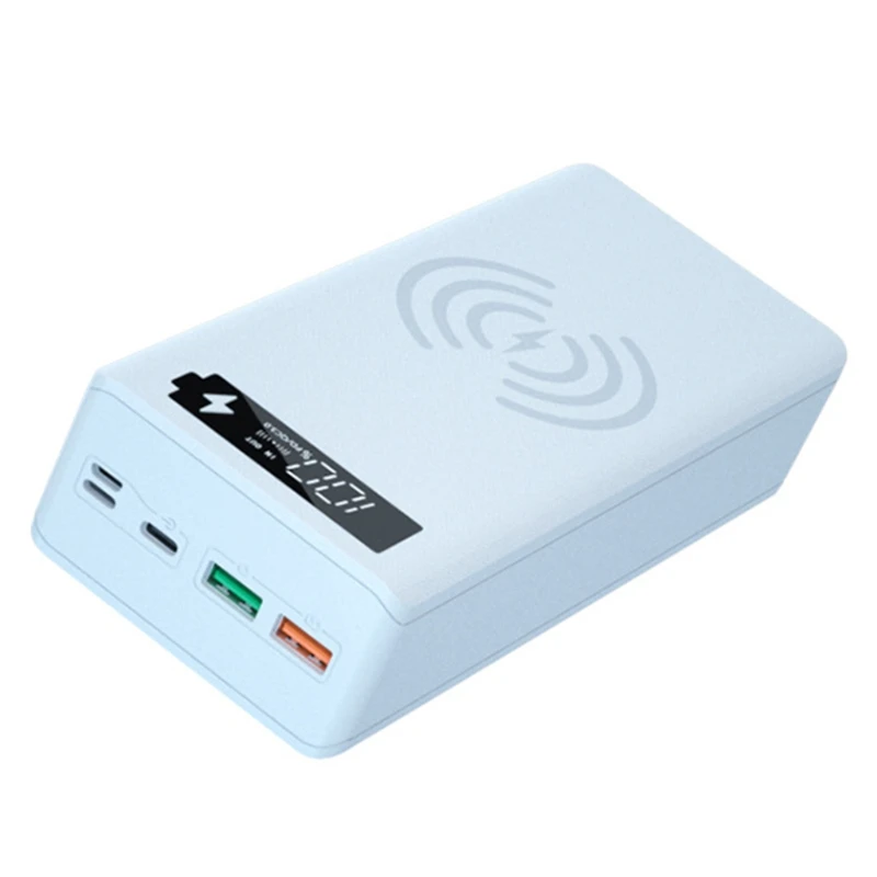 

P82F Detachable LCD QC3.0 PD 16x18650 Battery Case 5W/10W Wireless Charging Box Power Bank Shell