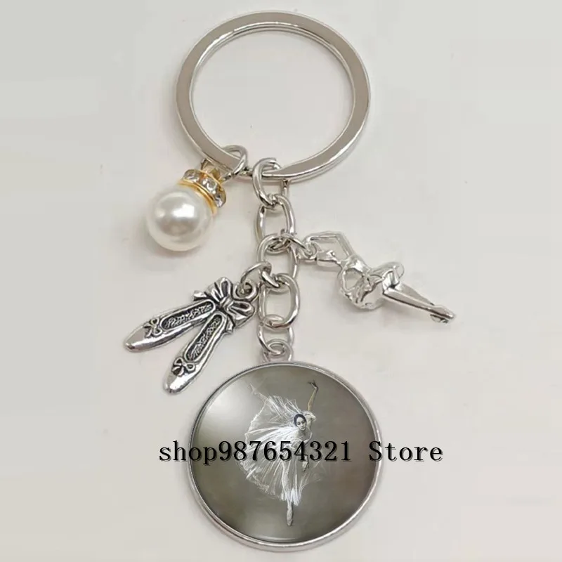 Модный брелок для ключей с красивой танцующей девушкой круглая подвеска-кабошон