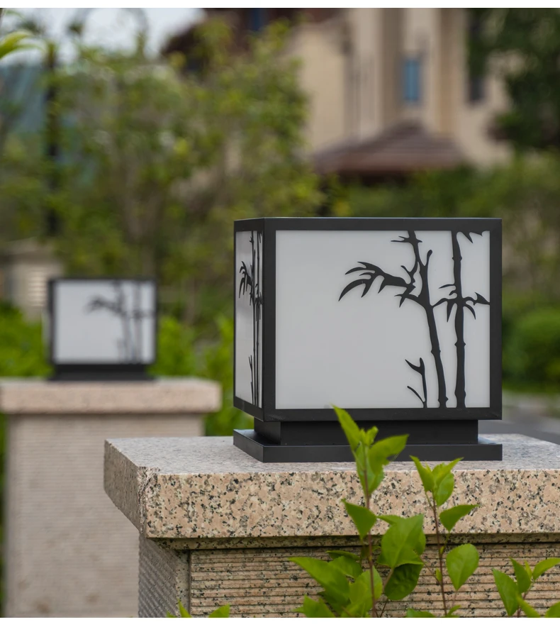 

Bamboo Wall Pillar Lamp Solar Lamp Outdoor Yard Lamp Electric Waterproof Villa Garden Gate Pillar Lamp