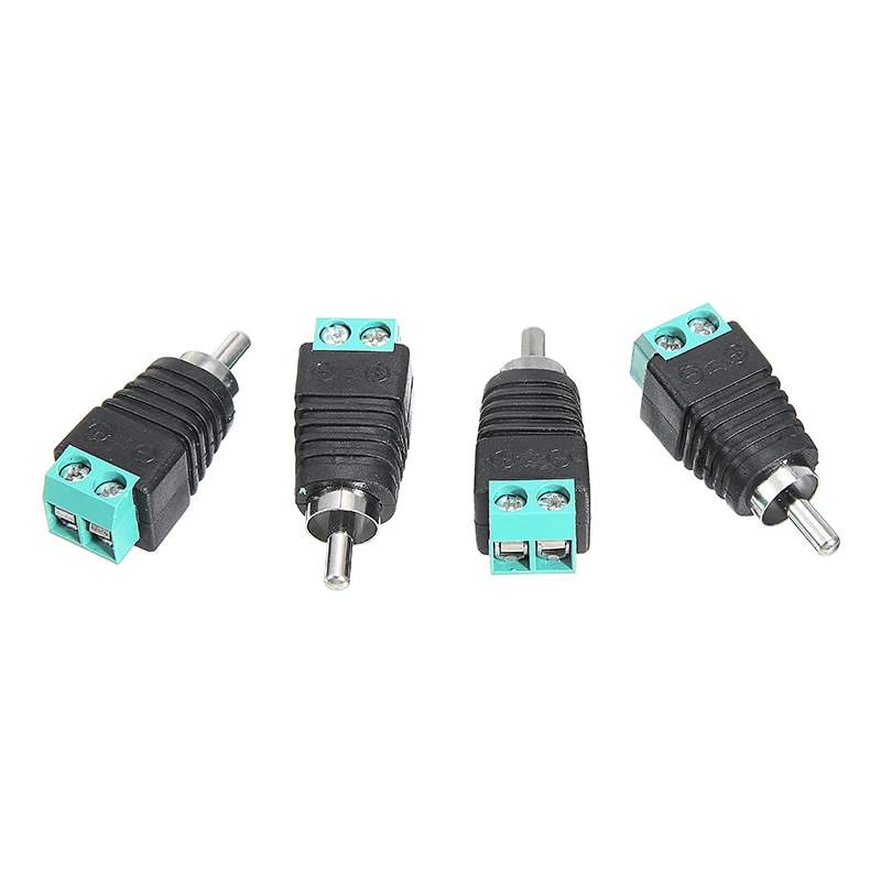 RCA AV разъема штекер 2 полюса клеммной колодки 4 шт./лот для аудио кабели мужской