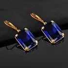 Женские серьги из серебра 925 пробы, с синим сапфиром