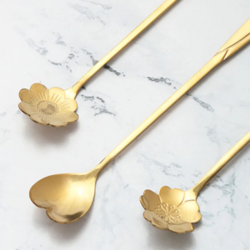 Креативная кофейная ложка для перемешивания с длинной ручкой десертная