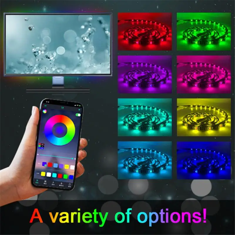 

LED Mobile Phone Bluetooth APP Control 5V Colorful TV Background Light With Waterproof USB Full-color RGB Smart Light Bar