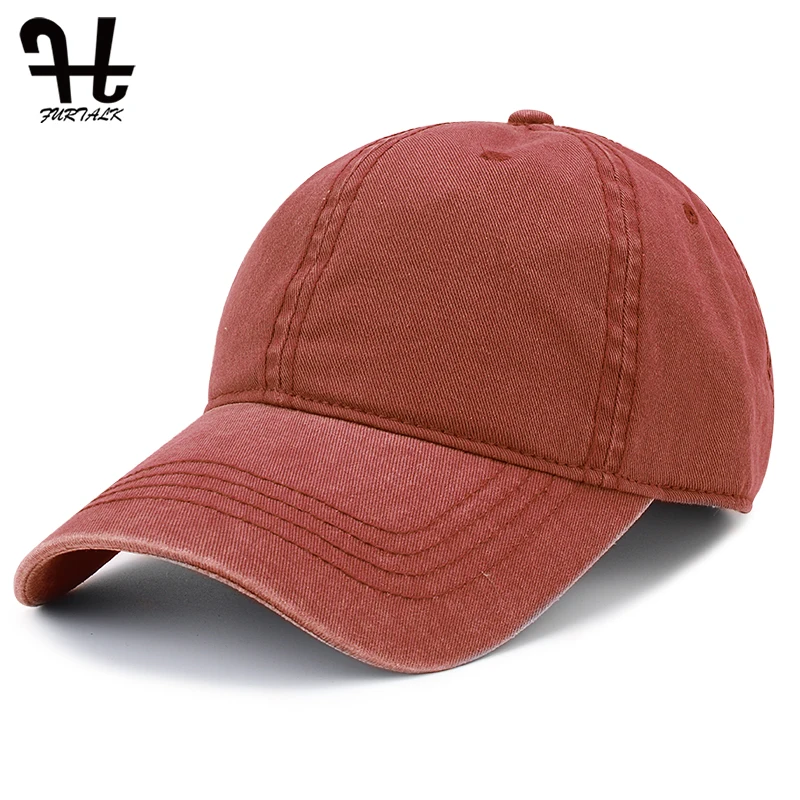 FURTALK Ponytail Baseball Cap for Women Vintage Black Baseball Caps Mens Snapback Hip Pop Cap Washed Cotton Hat for Female