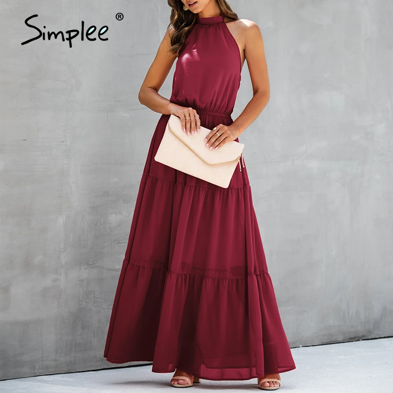 Simplee сексуальное вечернее платье с открытой спиной для женщин размера плюс