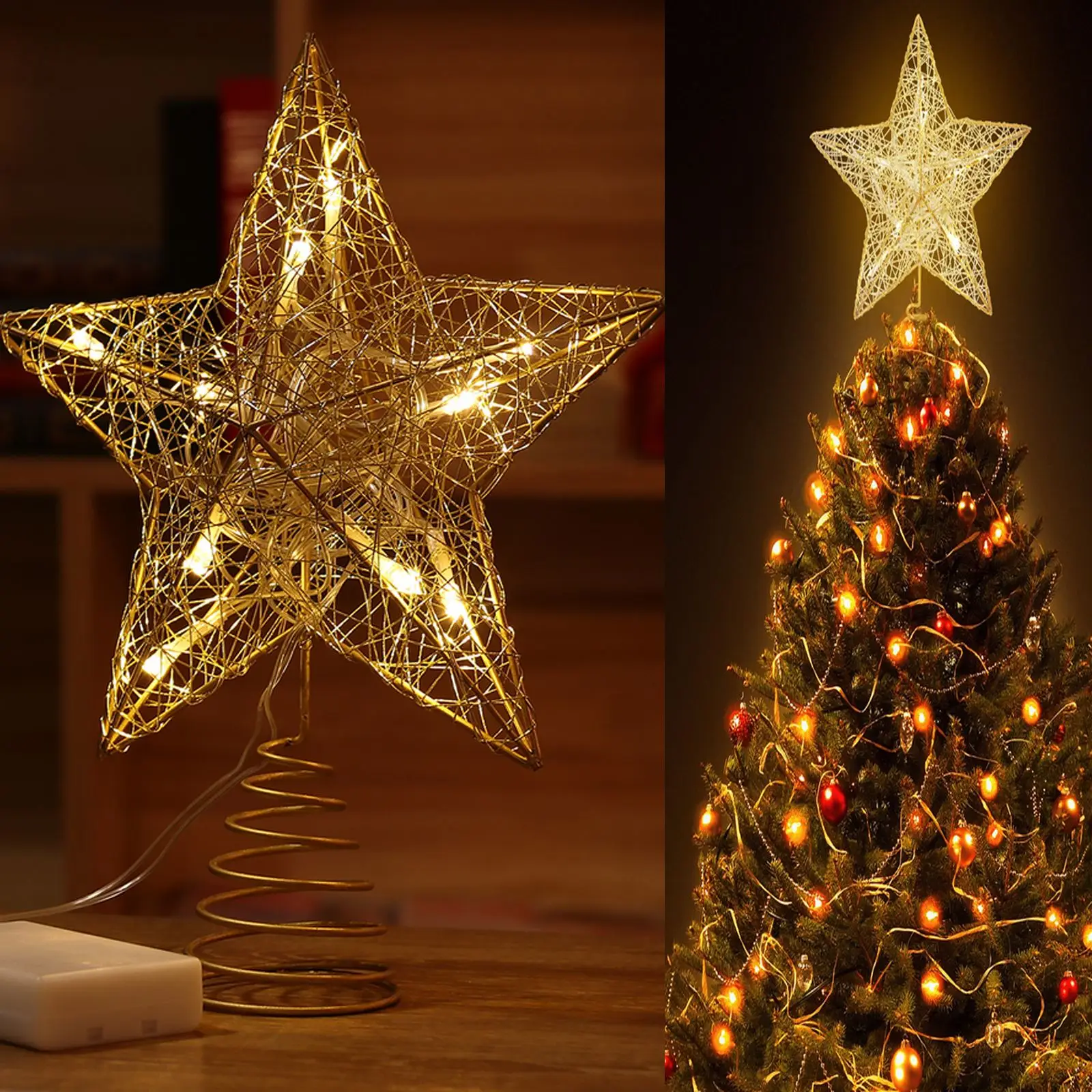 NICEXMAS, Рождественская елка, светодиодный, звездная елка, топ на батарейках, Рождественское украшение, дерево, Декор, 5 точек, Звездные деревья, Декор, A20