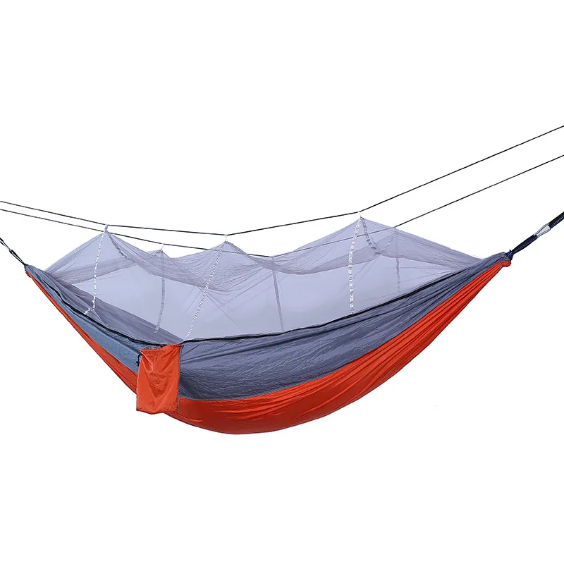 

Портативный гамак-парашют, подвесная кровать для отдыха на открытом воздухе, с москитной сеткой, высокопрочные качели для сна 250x120 см