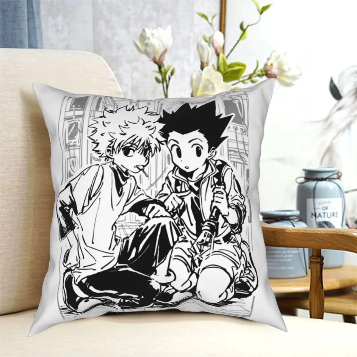 Чехол для подушки Hunter X Killua Zoldyck тканевый чехол с принтом декоративный Аниме Манга