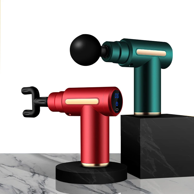 

New 4 Heads USB Mini Massage Gun Body Massager Gym Muscle Relief Pain Lactic Acid Mute Brushless Motor High Torque Muscle Gun