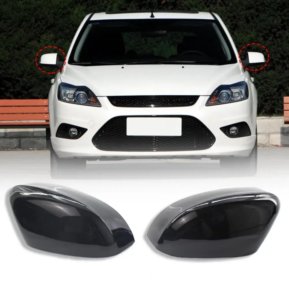 

Wing Mirror Cover Perfect Matching Glossy Black Replacement Rearview Mirror Shell BM5117K748AA BM5117K747AA for Ford Focus 12-14