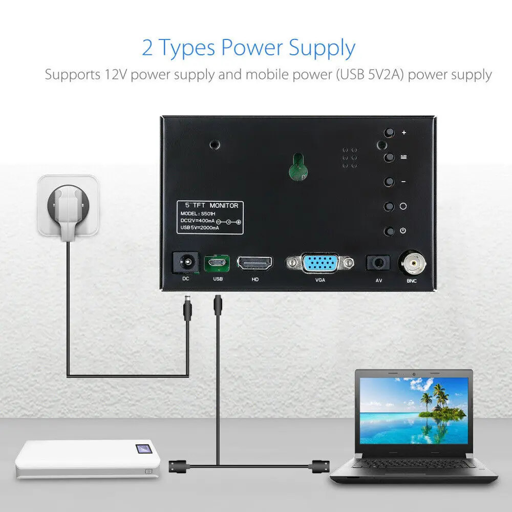 Eyoyo 5 дюймов мини HDMI монитор 800x480 Автомобильный дисплей заднего вида TFT ЖК экран с