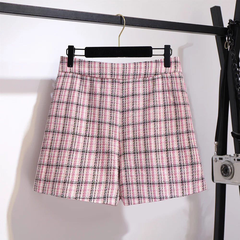 Новинка 2021 осенне-зимняя женская одежда большой свободный розовый клетчатый