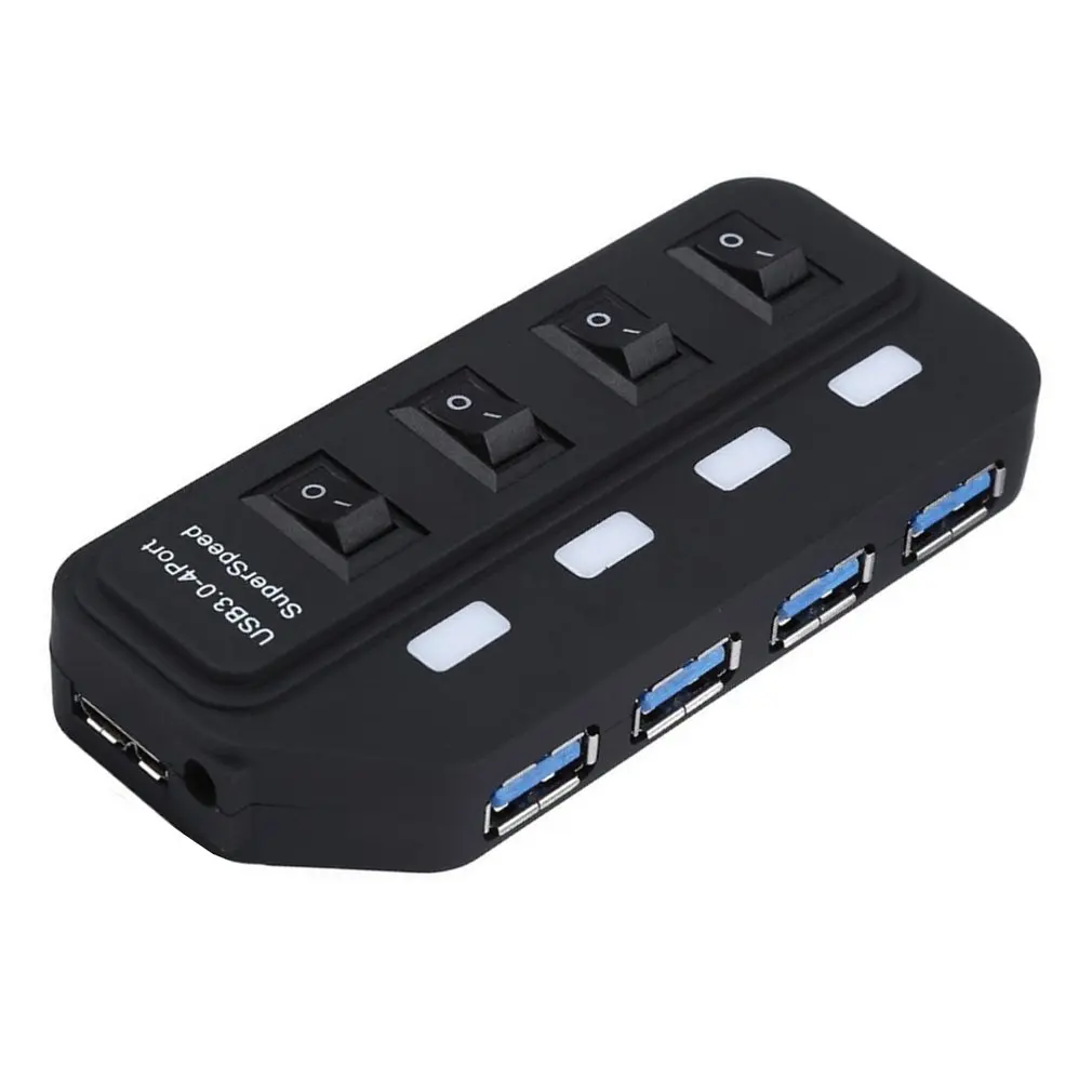 Супер Скоростной USB 3 0-4 порт концентратор разветвитель вкл/выкл переключатели +