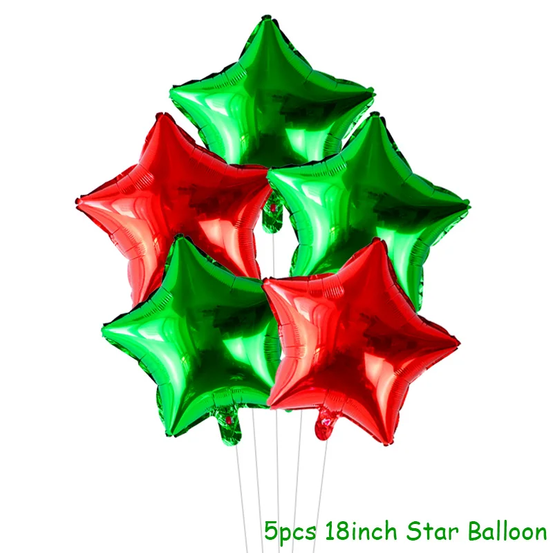 5pcs Balloon Set Рождественские украшения, воздушные шары, Набор Санта Клауса, снеговика, рождественские воздушные шары из фольги Globos, рождественские украшения для вечеринки, рождественские украшения - Цвет: 5pcs Balloon Set