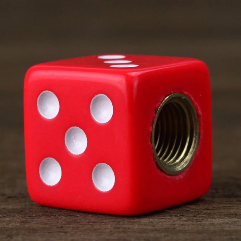 

4PCS Red Plastic Bicycle Dice Tire Valve Caps Mountain Bike Tyre Air Valve Stem Dust Caps Car ATV Wheel Rims Bicycle Accessories