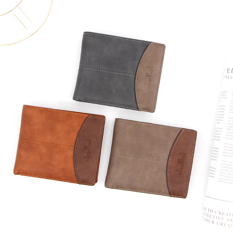 

Мужские короткие кошельки Bense, с буквенным принтом, сумка-клатч, мужской кошелек, двойные мини сумки для денег, вместительные Ретро Кошельки для монет