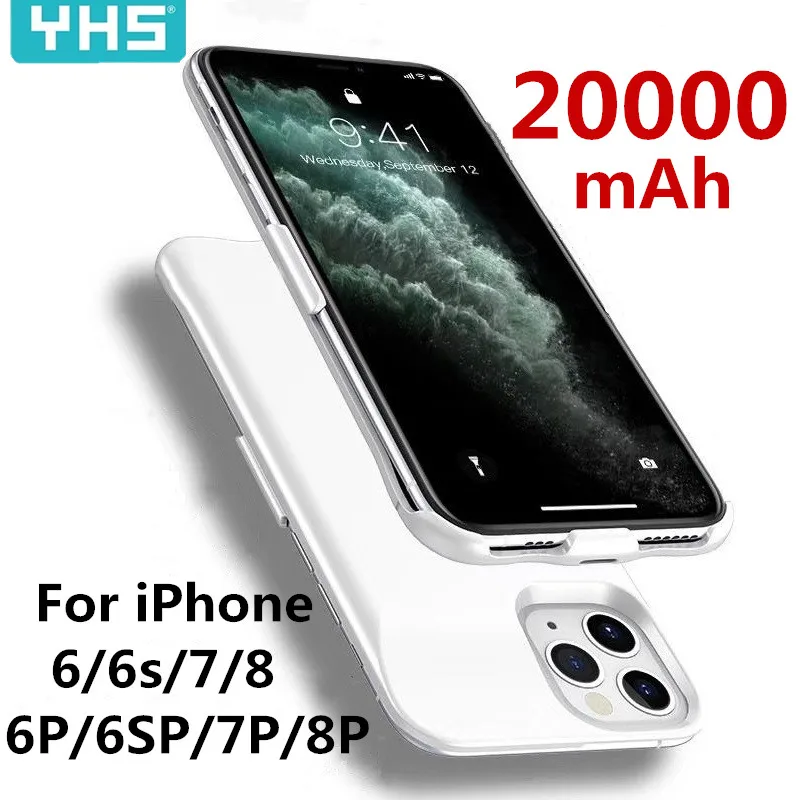 Хит 20000 мАч внешний аккумулятор для iPhone 6 6s 7 8 plus чехол зарядное устройство Plus