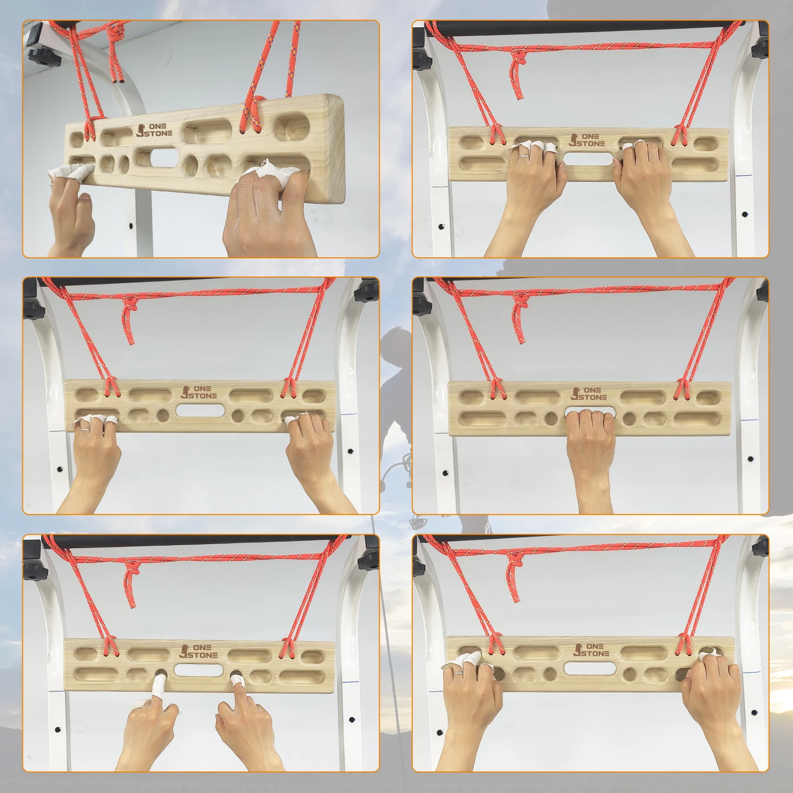 Climbing Board Multifunctional Hanging Wooden Finger Board Enhance Finger Strength Rock Climbing Lever Pull-Up Training