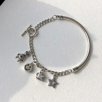 original jewelry sweet bear smile face star crystal 30 silver plated female bracelet promotion jewelry for women wedding gift